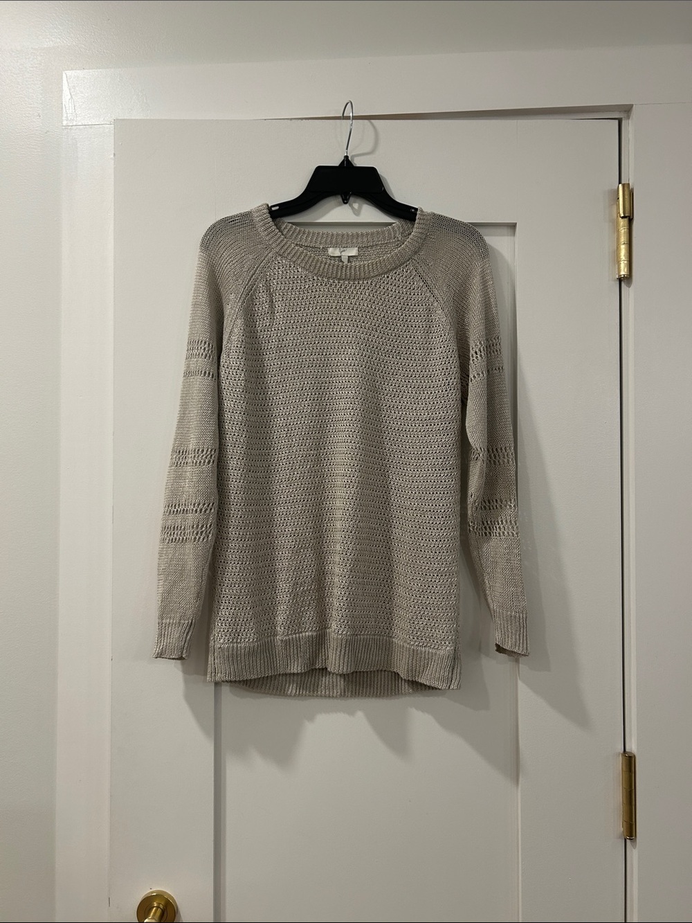 Joie Beige Linen Sweater, Size Large